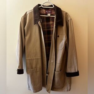 Denim&Co Tan Field Jacket with Dark Brown Corduroy Collar